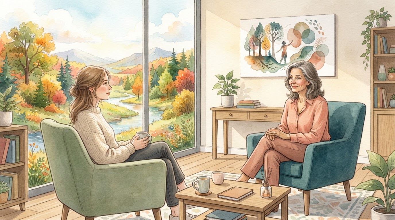 A person receiving climate-informed therapy