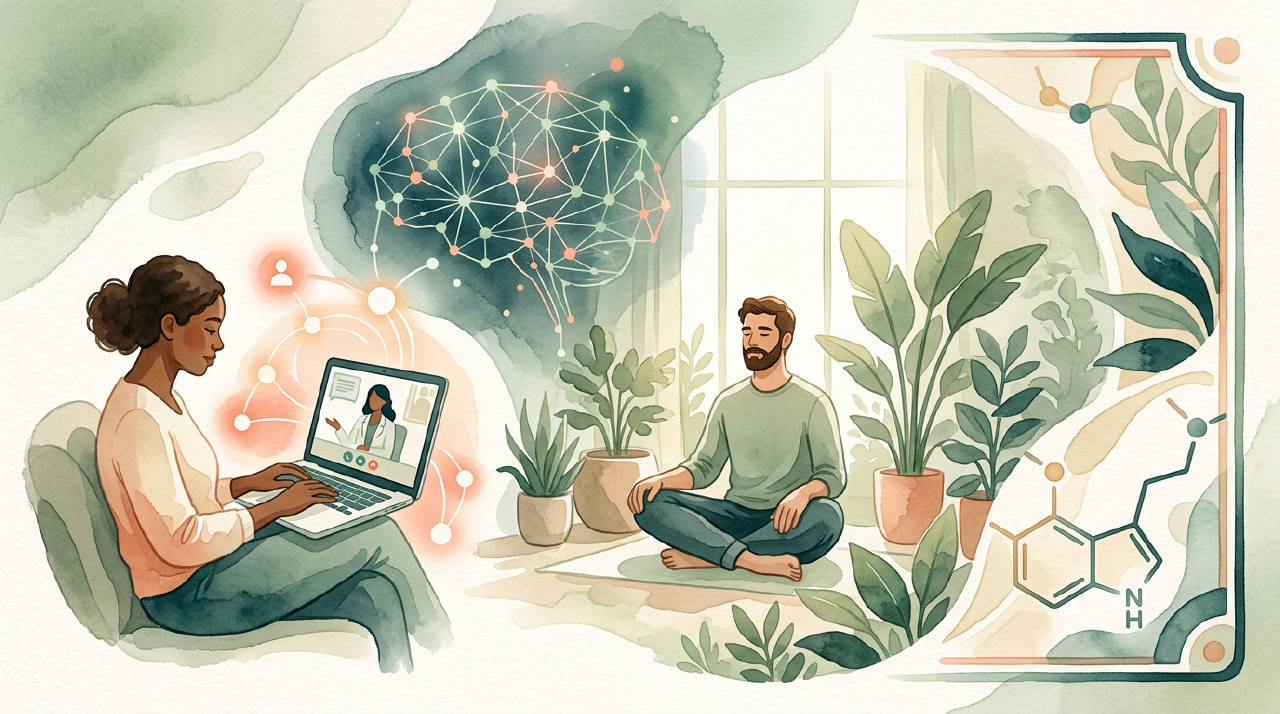 Ilustración abstracta de varias formas de terapia
